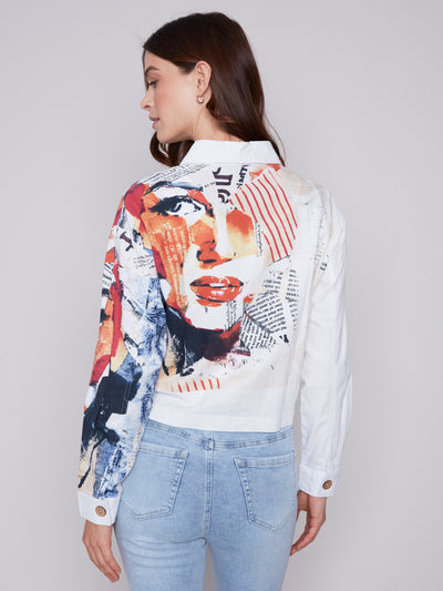 Printed Linen Jacket in Monroe