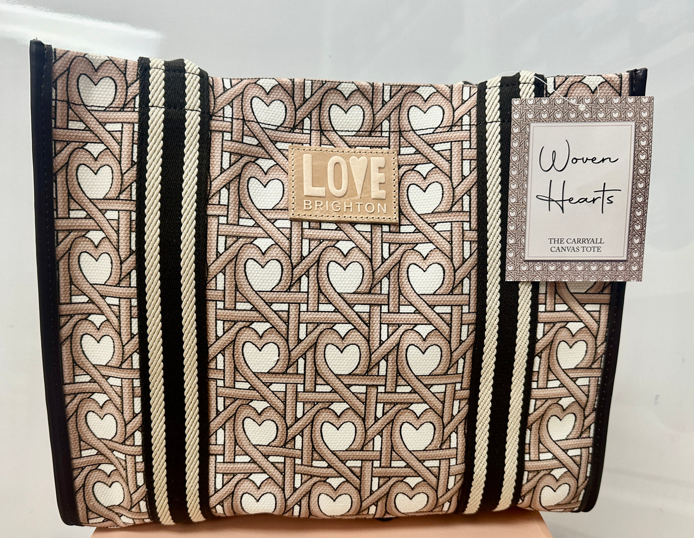 Woven Hearts Canvas Carry All