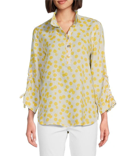 DOT PRINT BTTN UP TUNIC