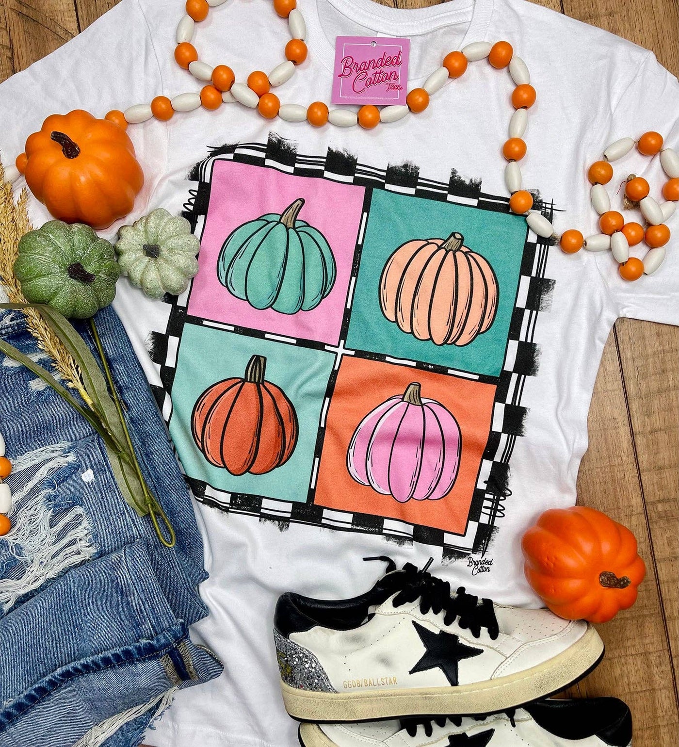 Checkered Square Pumpkins (YOUTH) Tee