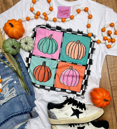 Checkered Square Pumpkins (YOUTH) Tee