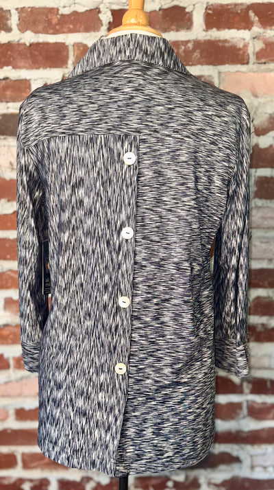 KNIT BUTTON FRONT BLOUSE