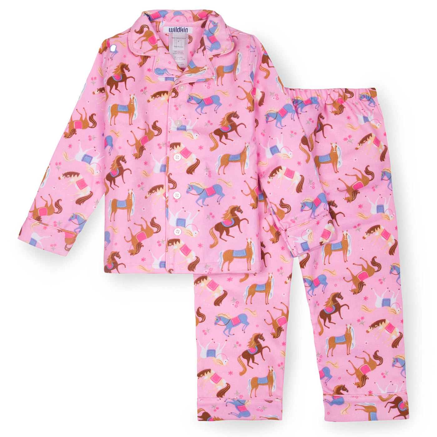 Horses Flannel Pajamas, Size 3T