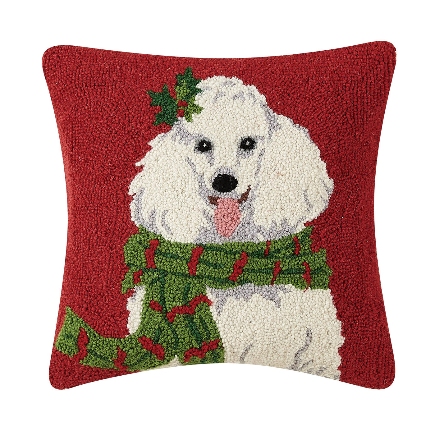 Christmas Poodle Hook Pillow