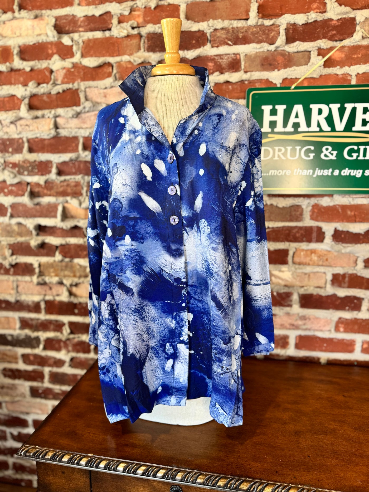 WVN PRINTED BTTN FRNT TUNIC