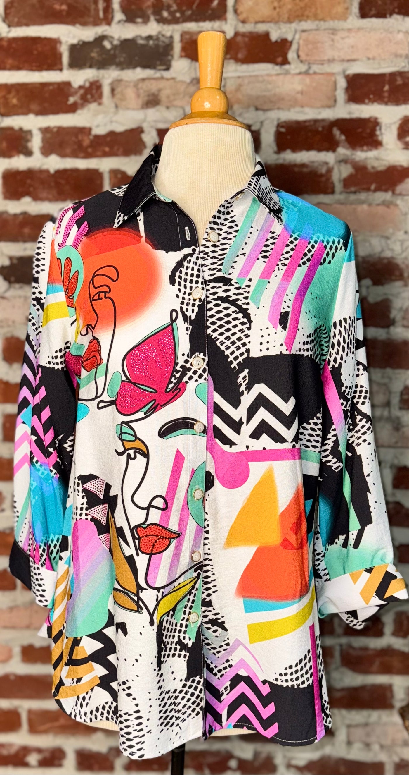 WOVEN BTTN FRNT TUNIC