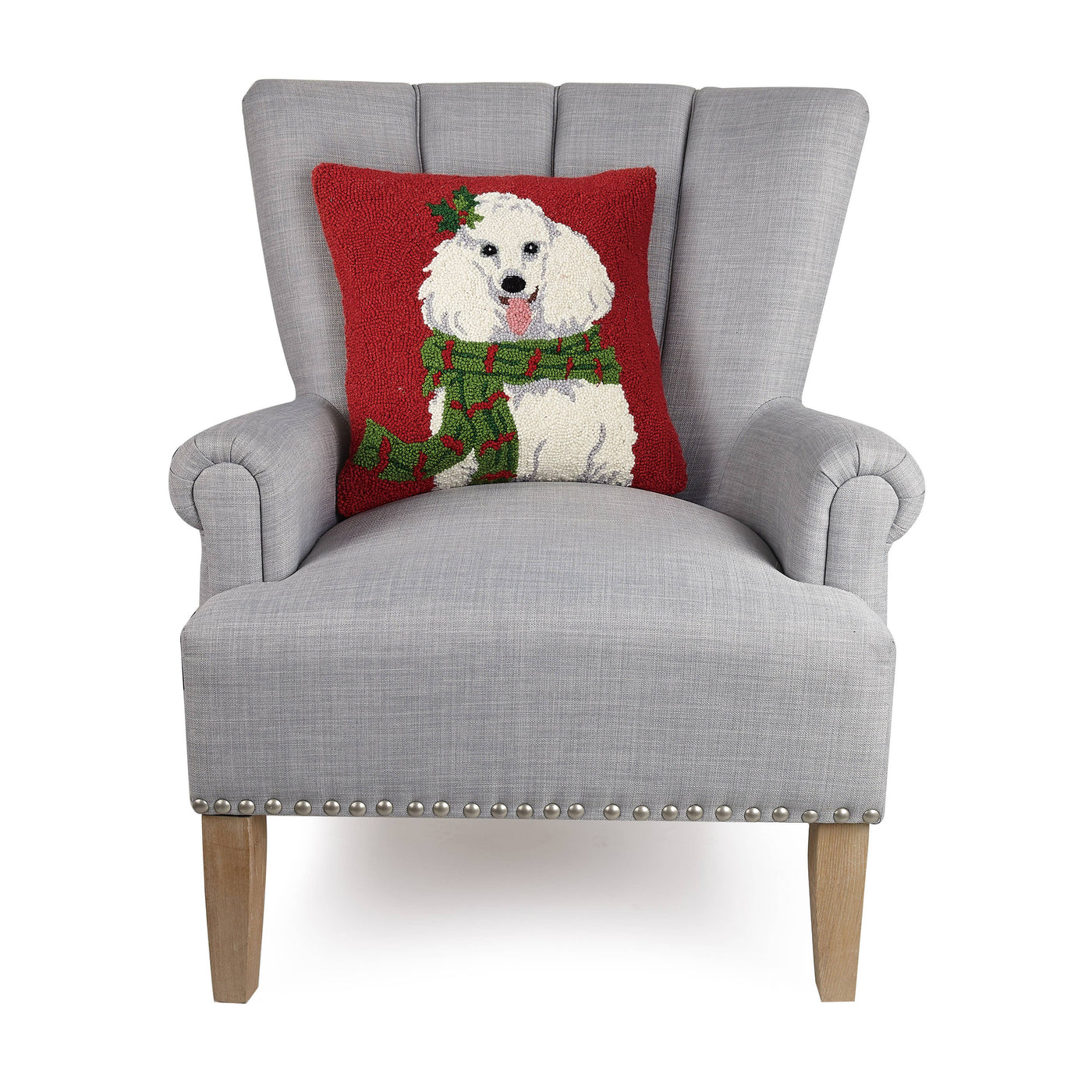 Christmas Poodle Hook Pillow