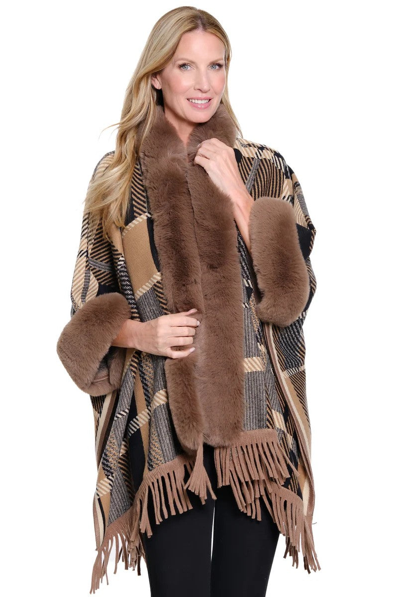 YD BRUSHED PLAID OPEN FRNT JKT