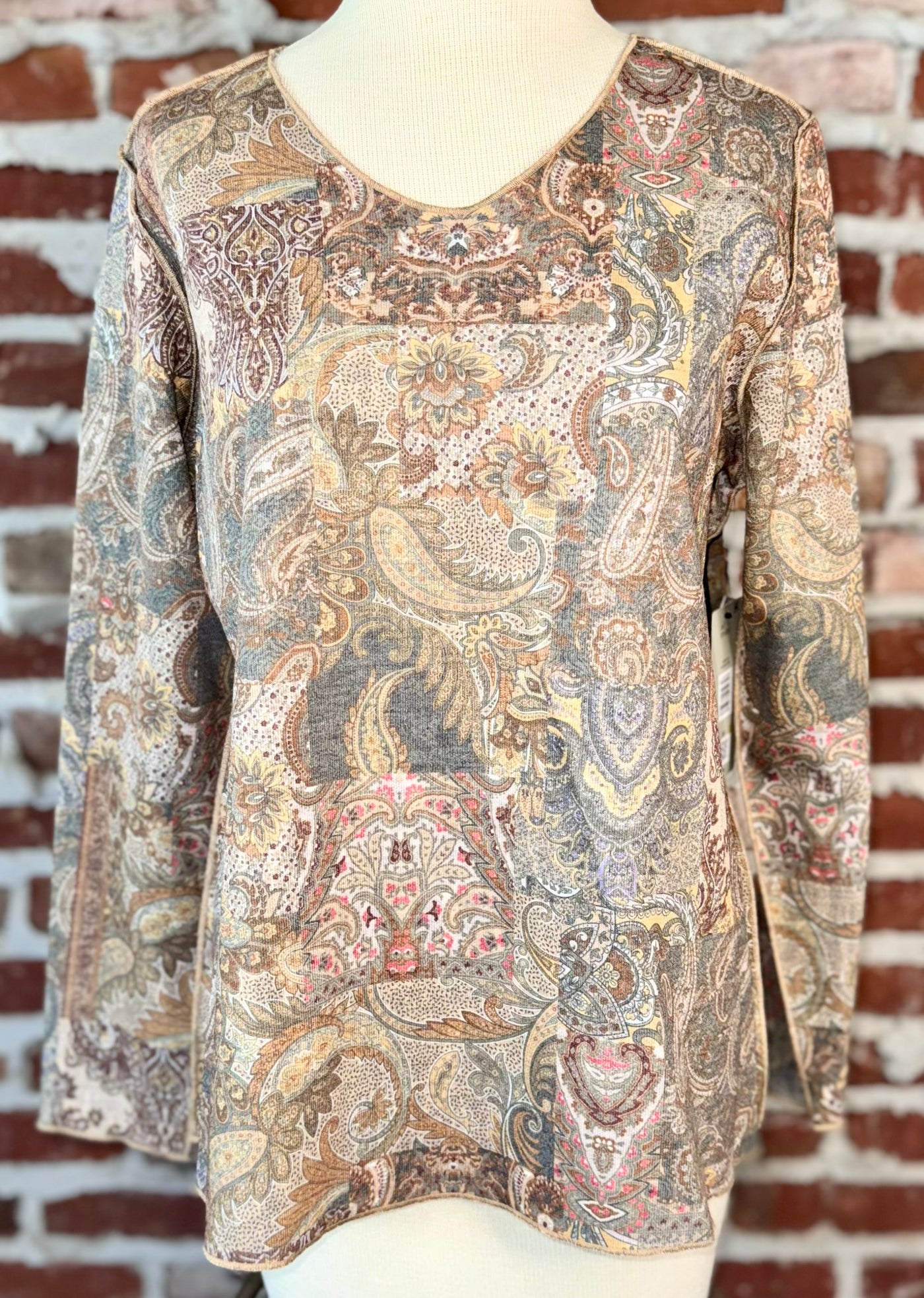 REVERSIBLE PRINTED KNIT POPOVER TUNIC