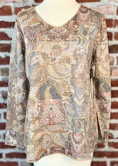 REVERSIBLE PRINTED KNIT POPOVER TUNIC