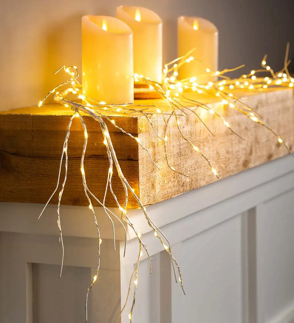 Birch Tree Style Lighted Garland