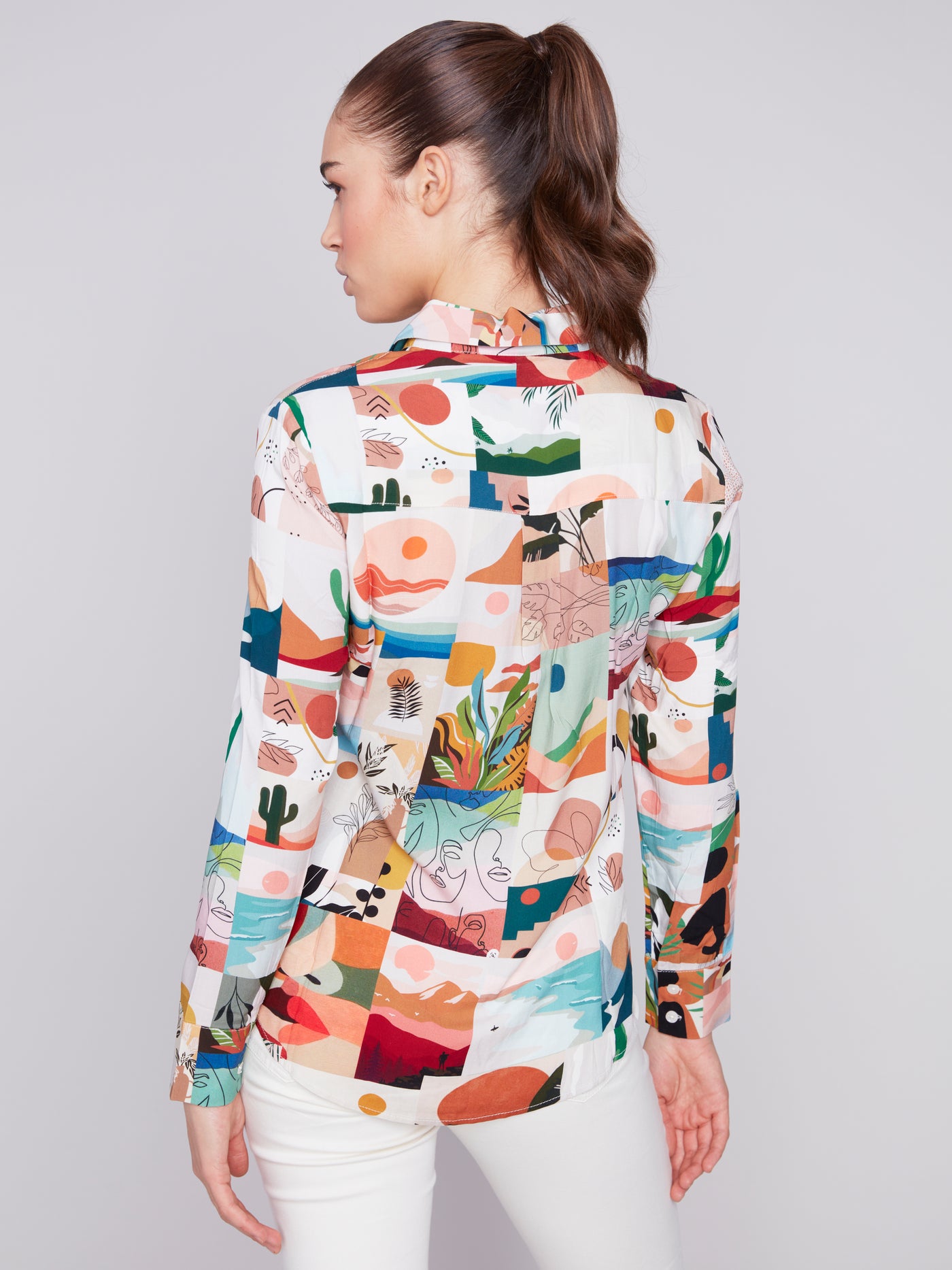 Printed Viscose Long Sleeve Shirt