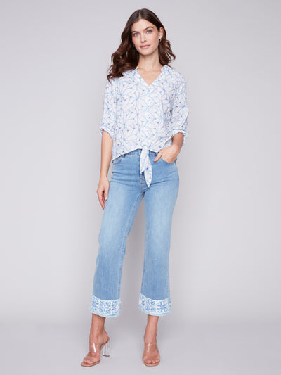 Embroidered Cotton Poplin Blouse