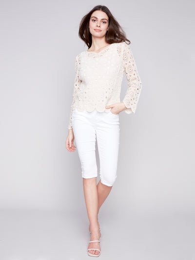 Scalloped Crochet Blouse