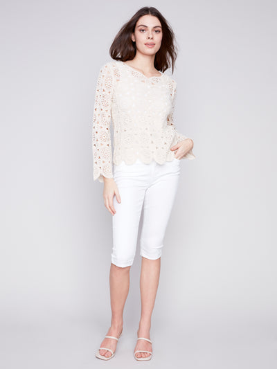 Scalloped Crochet Blouse