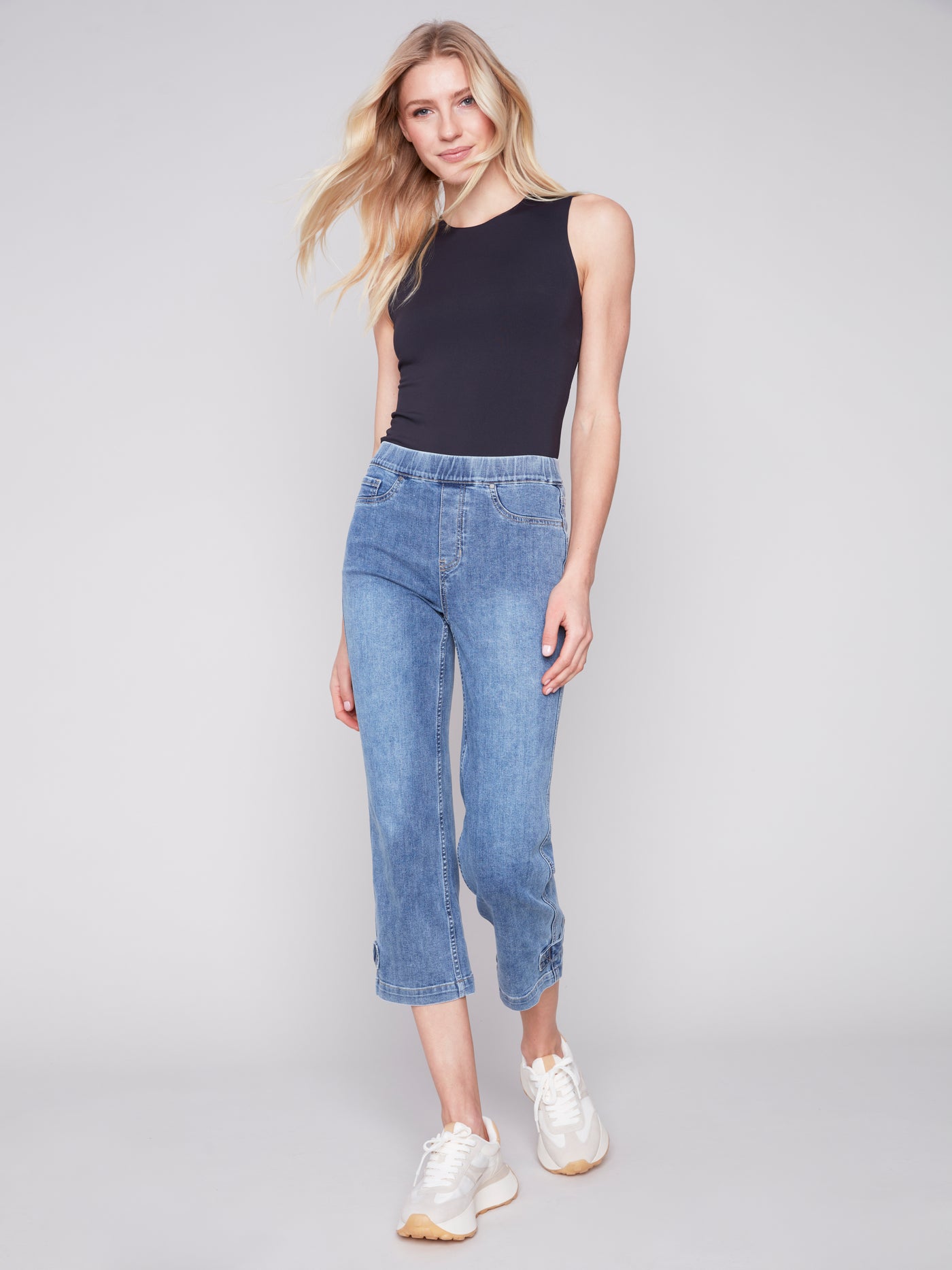 Pull-On Denim Pant in Medium Blue