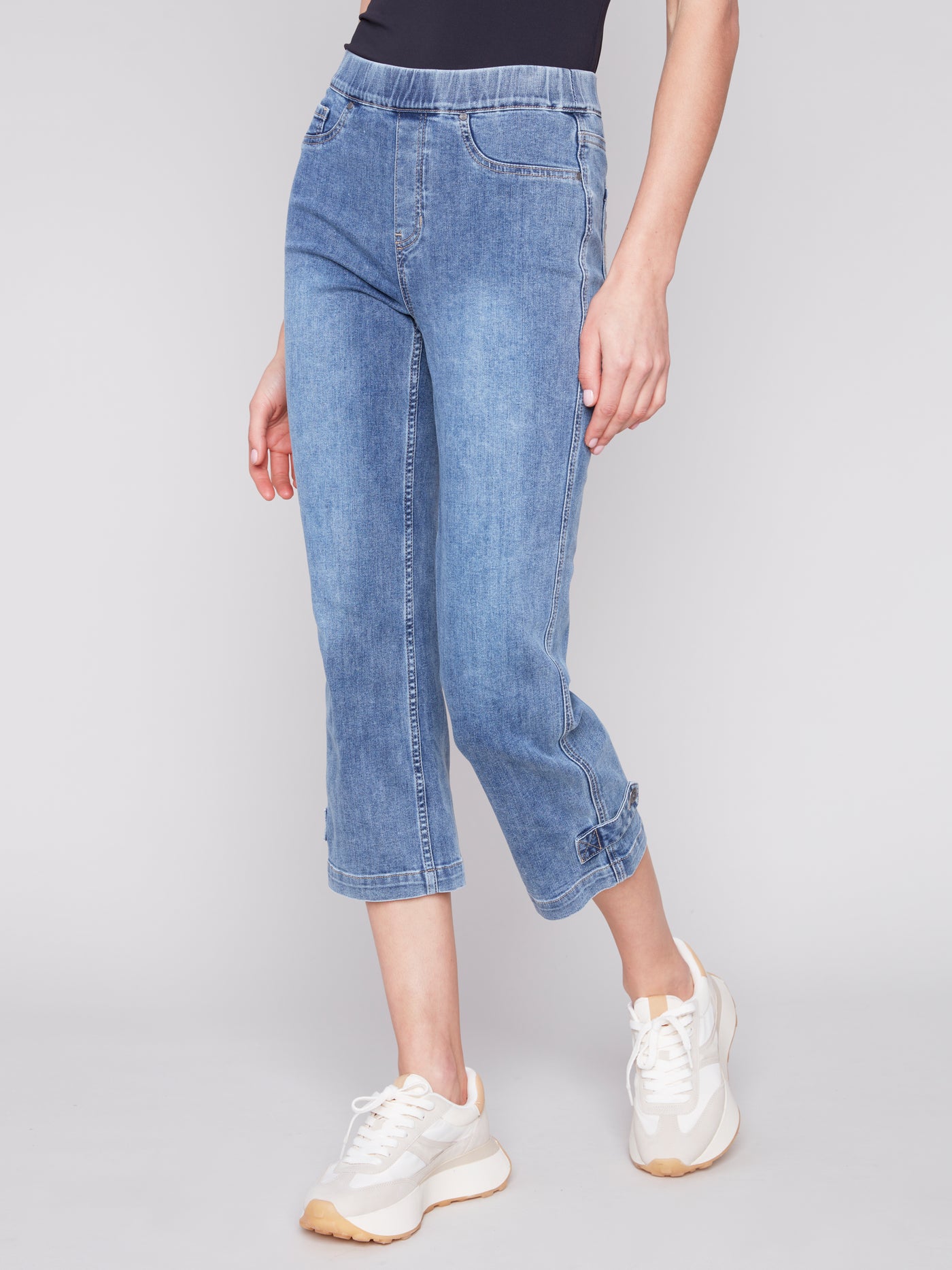 Pull-On Denim Pant in Medium Blue