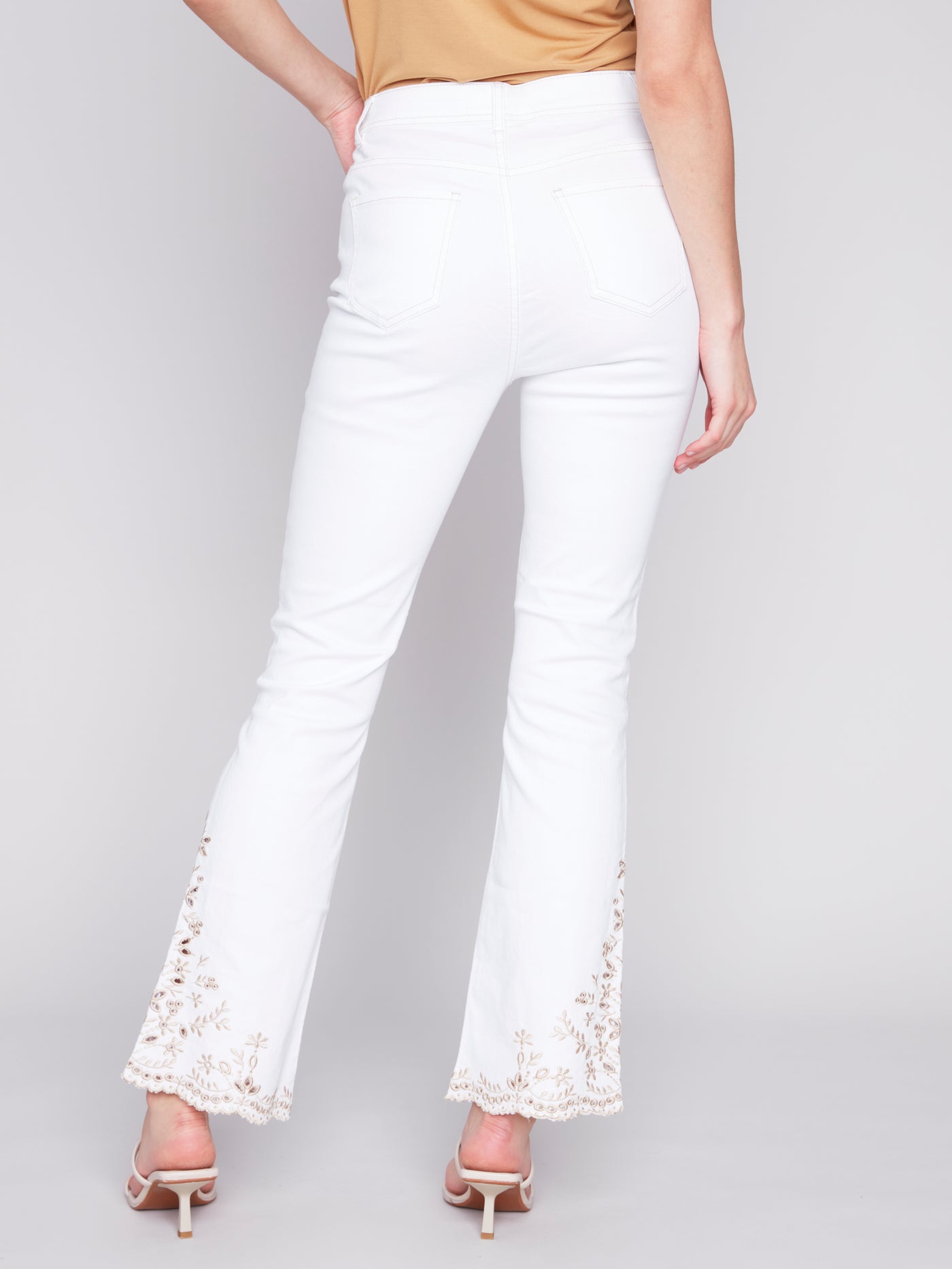 Embroidery Bootcut Leg Pant