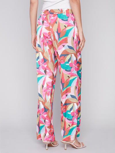 Printed Satin Wide Leg Pants