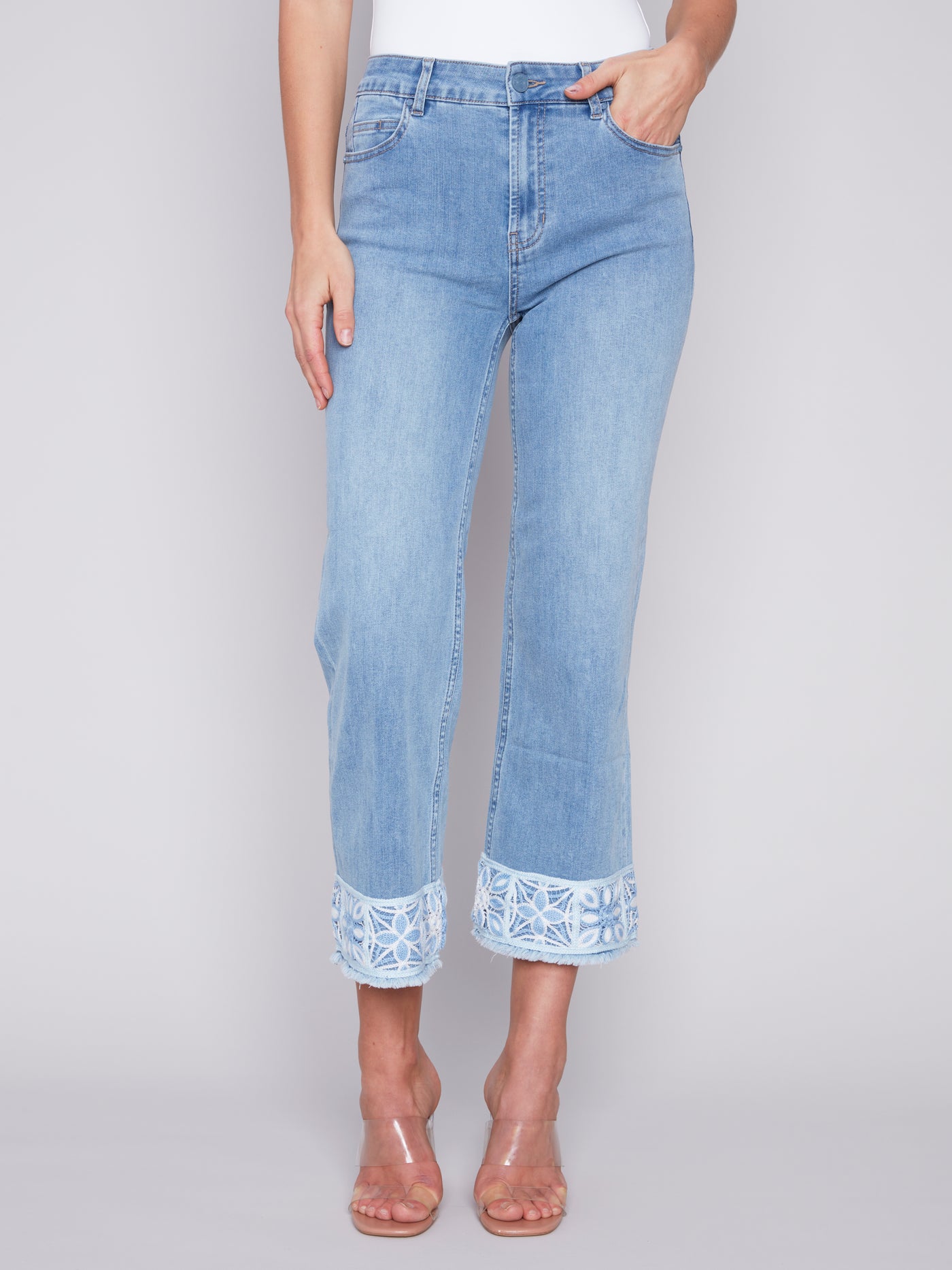 Printed Cuff Ankle Denim Pant