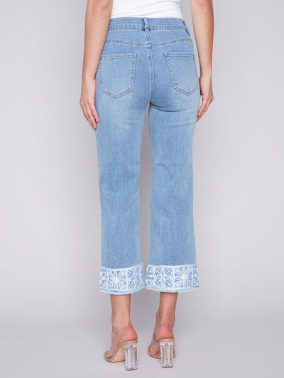 Printed Cuff Ankle Denim Pant