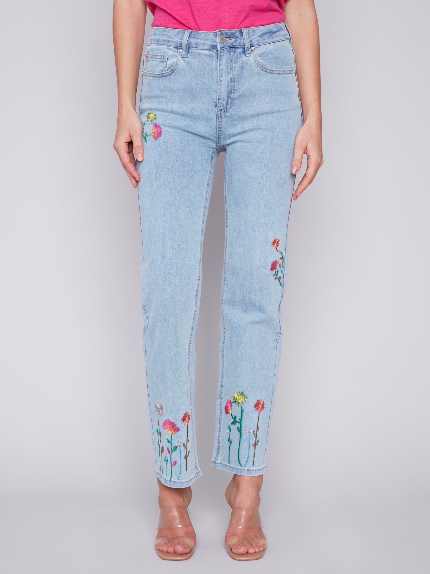 Embroidered Denim Pant