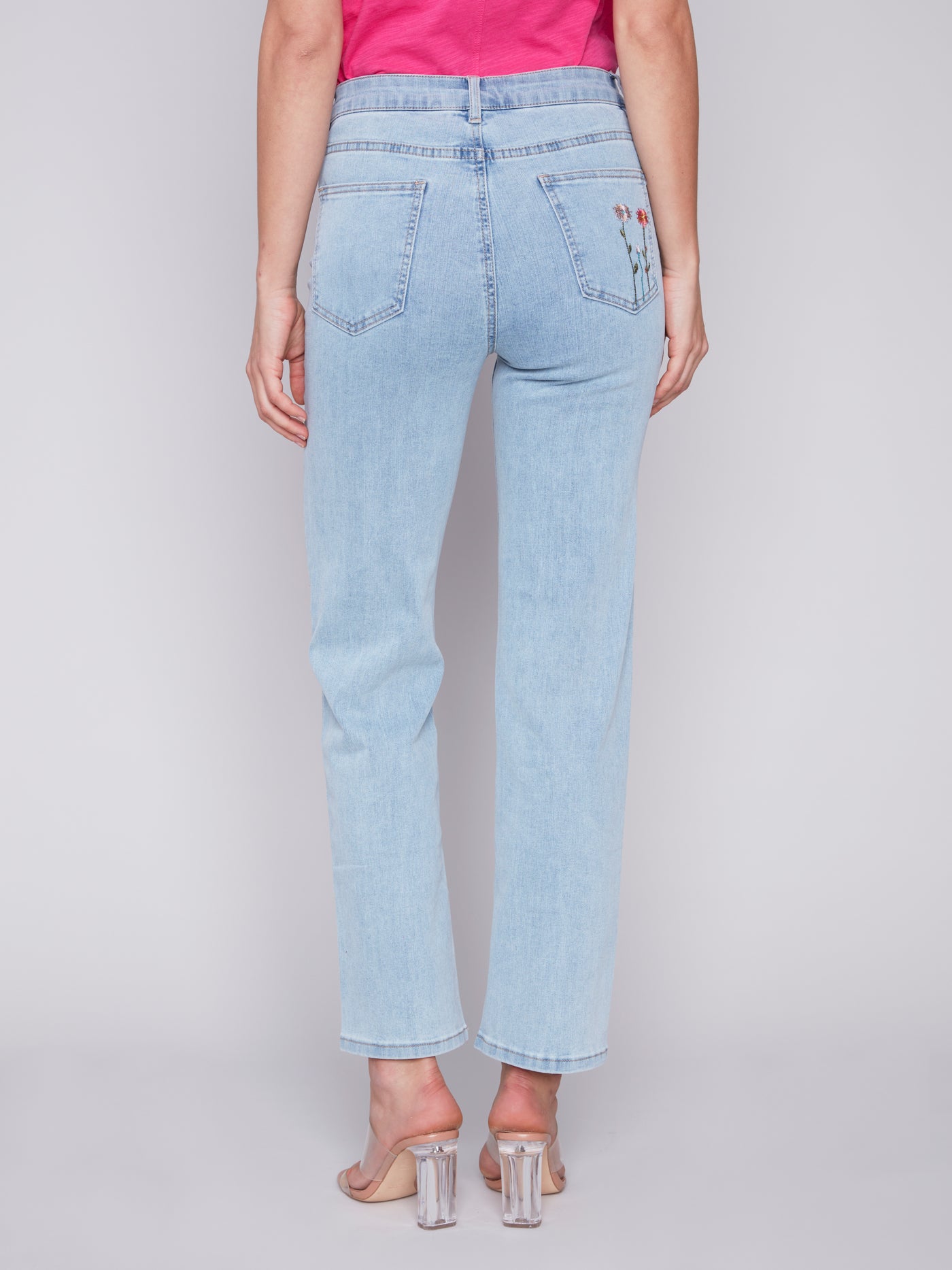 Embroidered Denim Pant