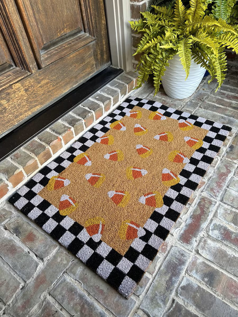 CANDY CANE COIR MAT