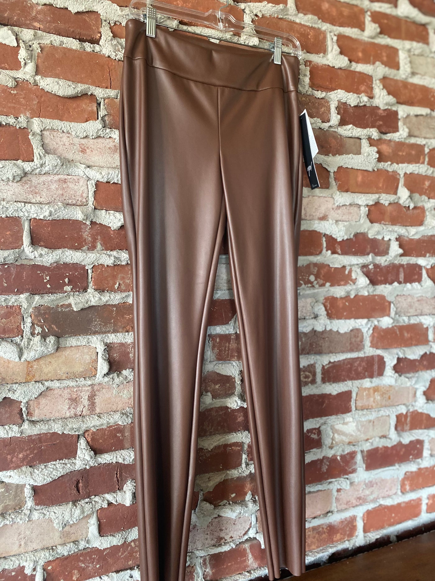 Brownie Vegan Soft Pleather Slim Leg