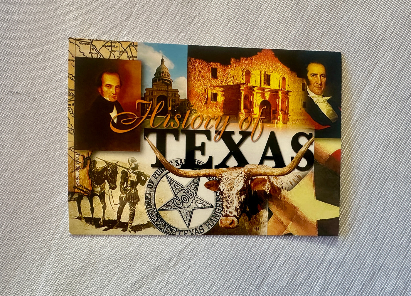 History of Texas Postcard