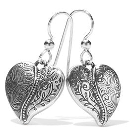 ORNATE HEART FRENCH WIRE EARRING