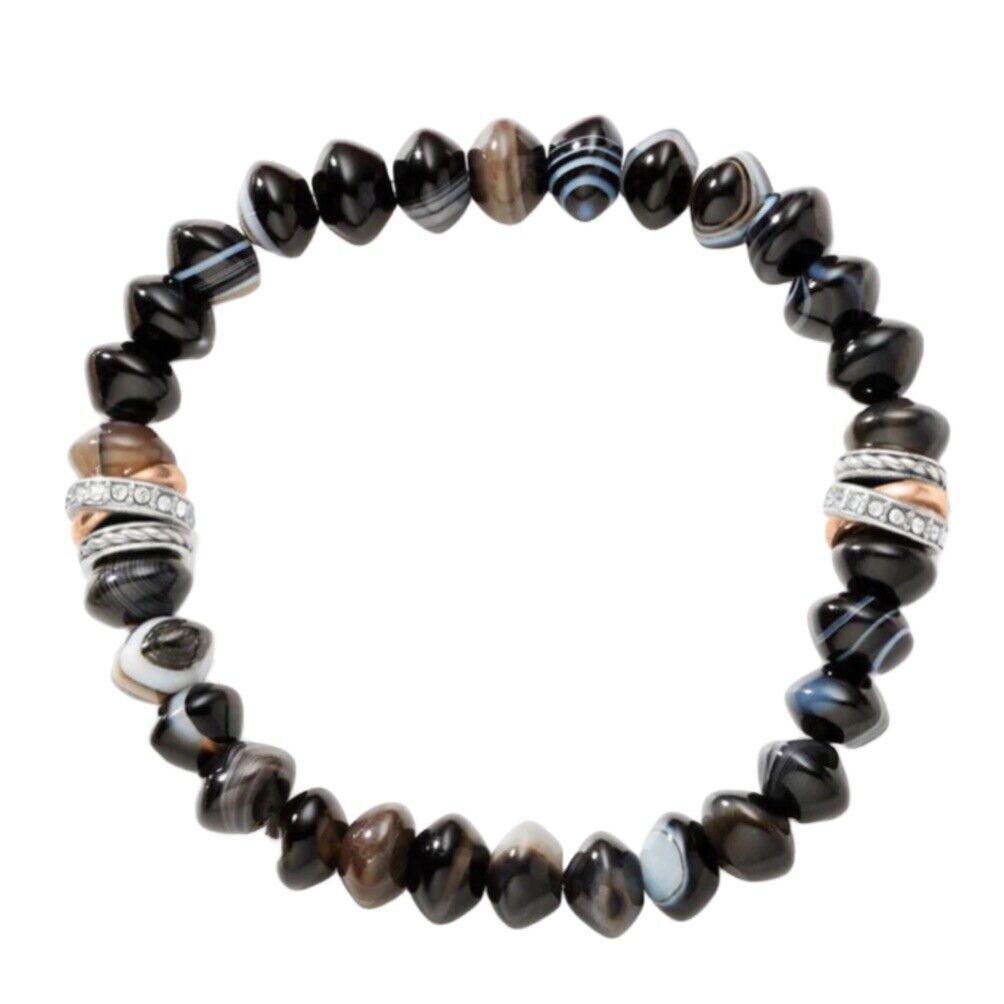 Neptune's Rings Banded Agate Stretch Bracelet