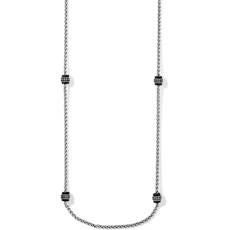 Meridian Petite Long Necklace Silver and Black