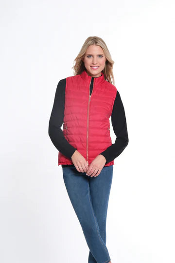 ZIP THRU COLLAR ZIP PKT QUILTED VEST