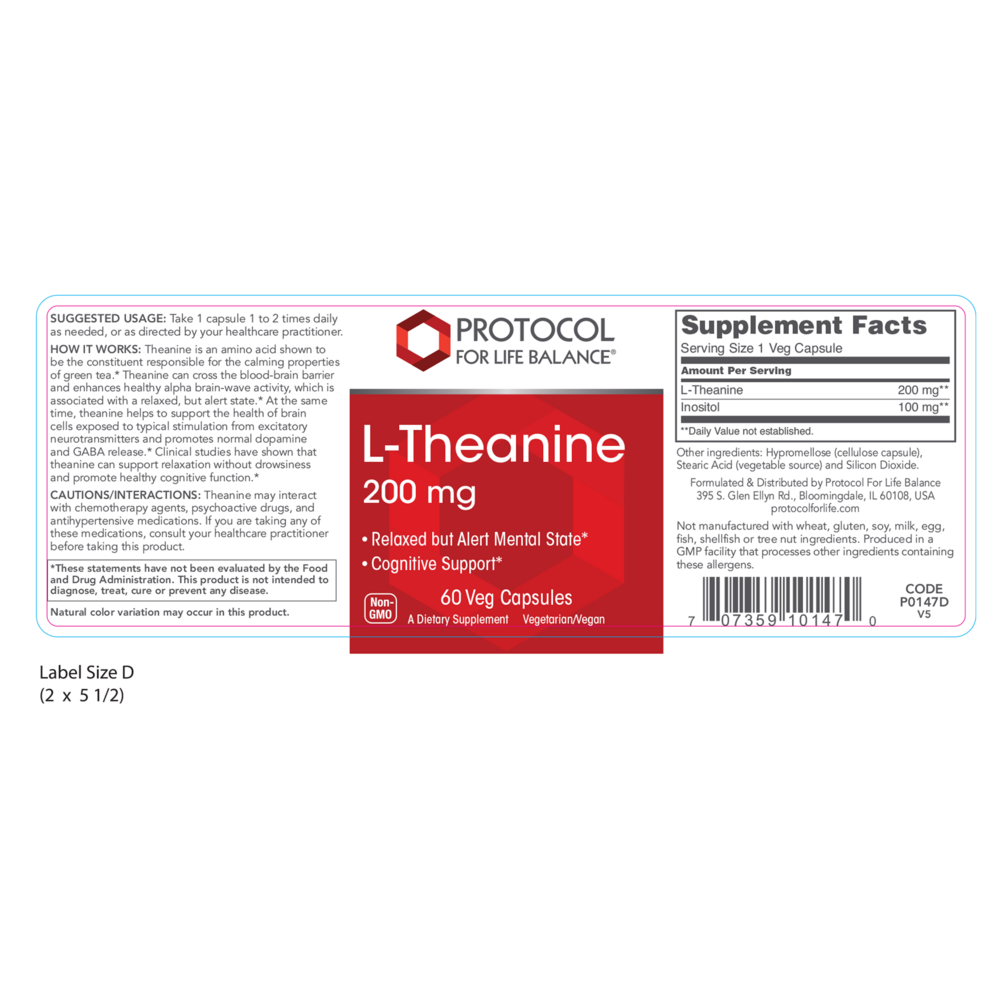 Protocol For Life Balance L-Theanine 200mg 60 Capsules