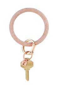 Silicone Big O® Key Ring - Rose Gold Confetti