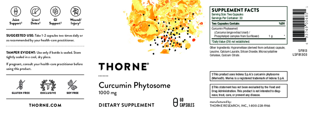 Thorne Curcumin Phytosome 100mg 60 Capsules