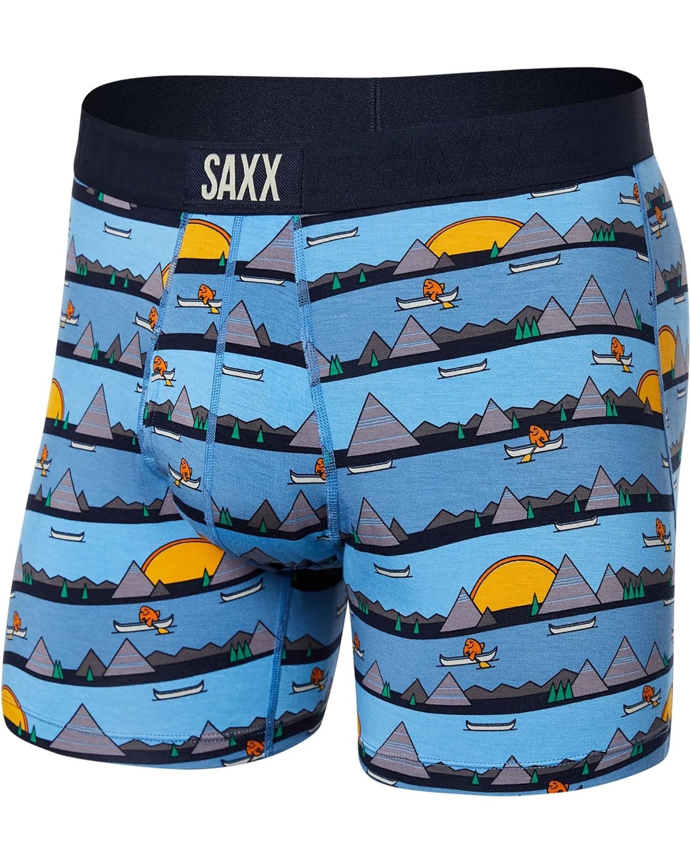 Ultra Super Soft Boxer Brief Fly in Lazy River Blue