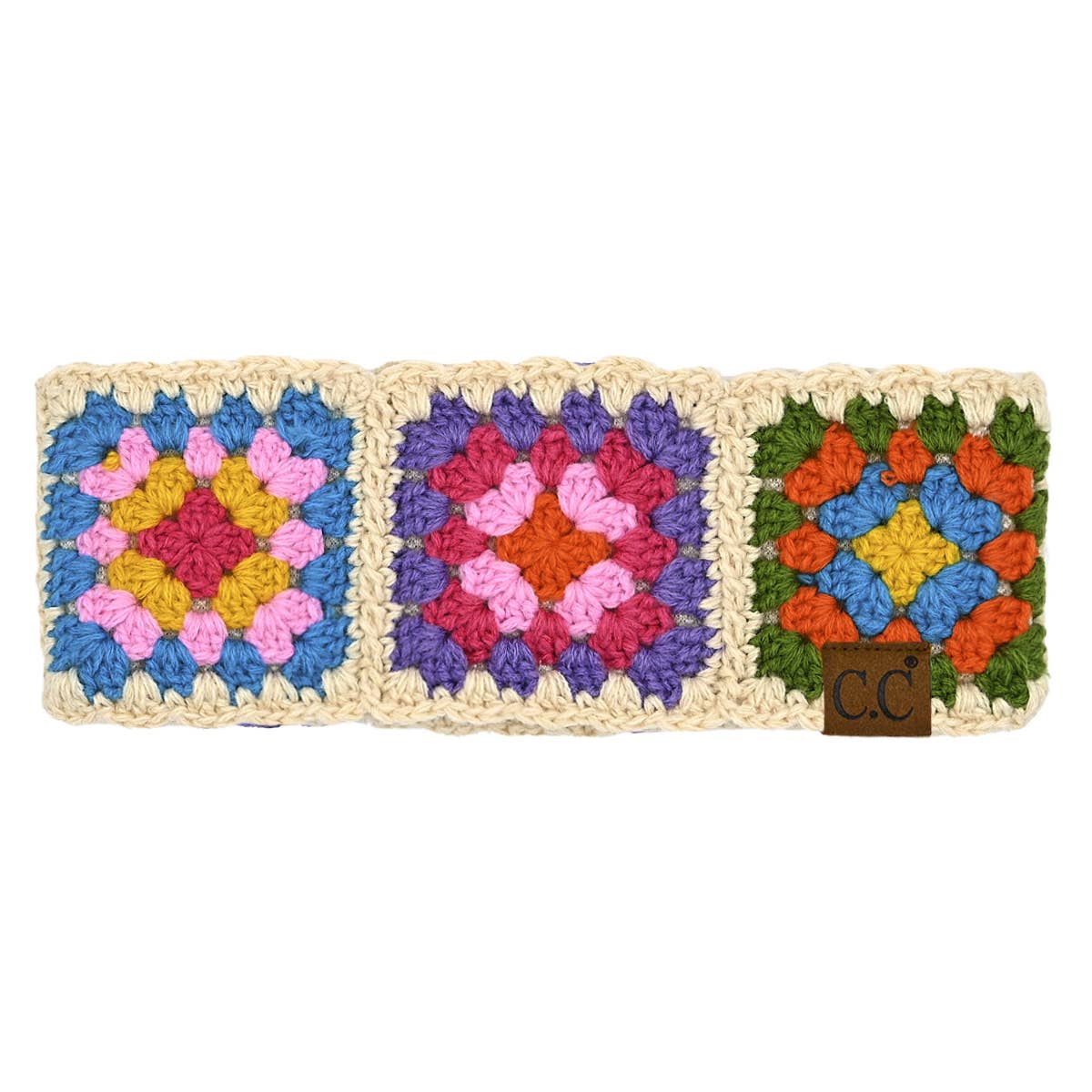 Multi-Color Crochet Headwrap - Beige