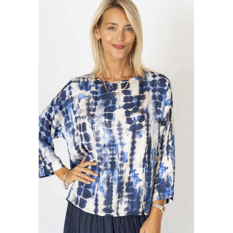 ABSTRACT SILK BLOUSE