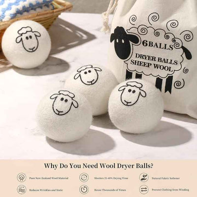 Wool Dryer Balls 6 Pack Laundry Dryer Balls New Zealand Wool