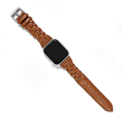 Sutton Braided Leather Watch Band (Brown)