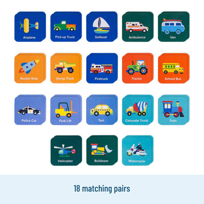 Memory Matching Game 36 pc - Transportation - 18 pairs