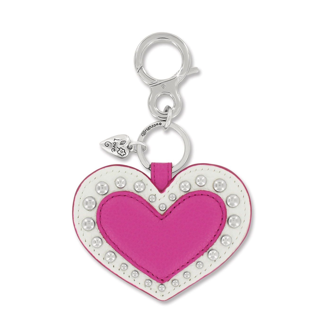 DEEPLY IN LOVE HEART KEY FOB - BUBBLEGUM