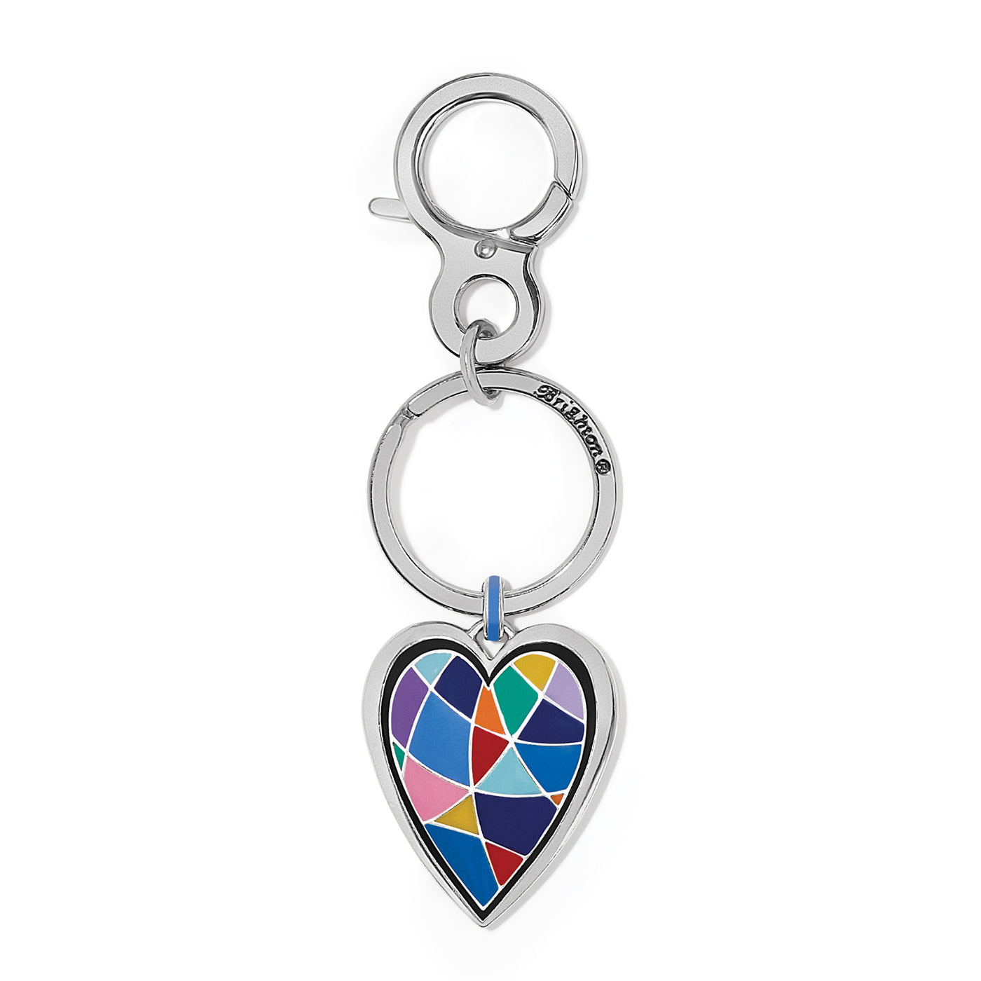 COLOR MIX HEART HANDBAG HOOK FOB