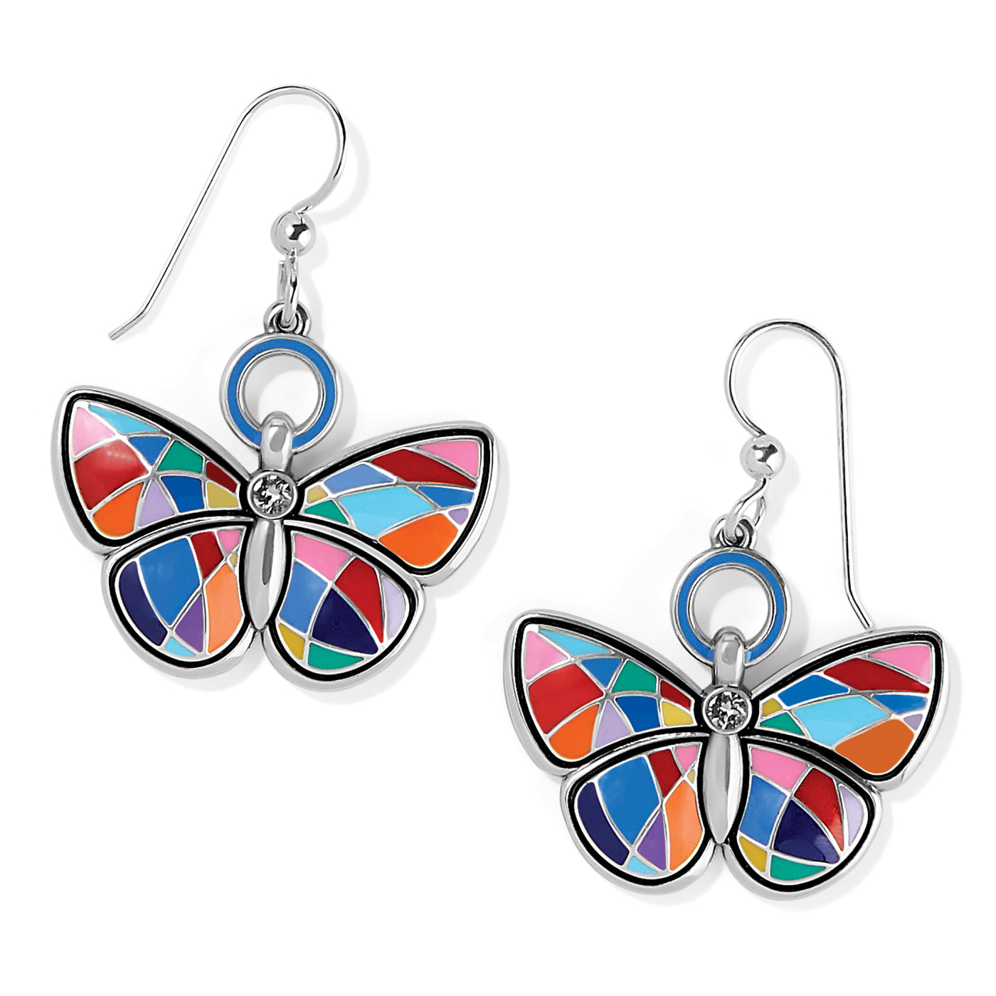 COLOR MIX BUTTERFLY FRENCH WIRE EARRINGS