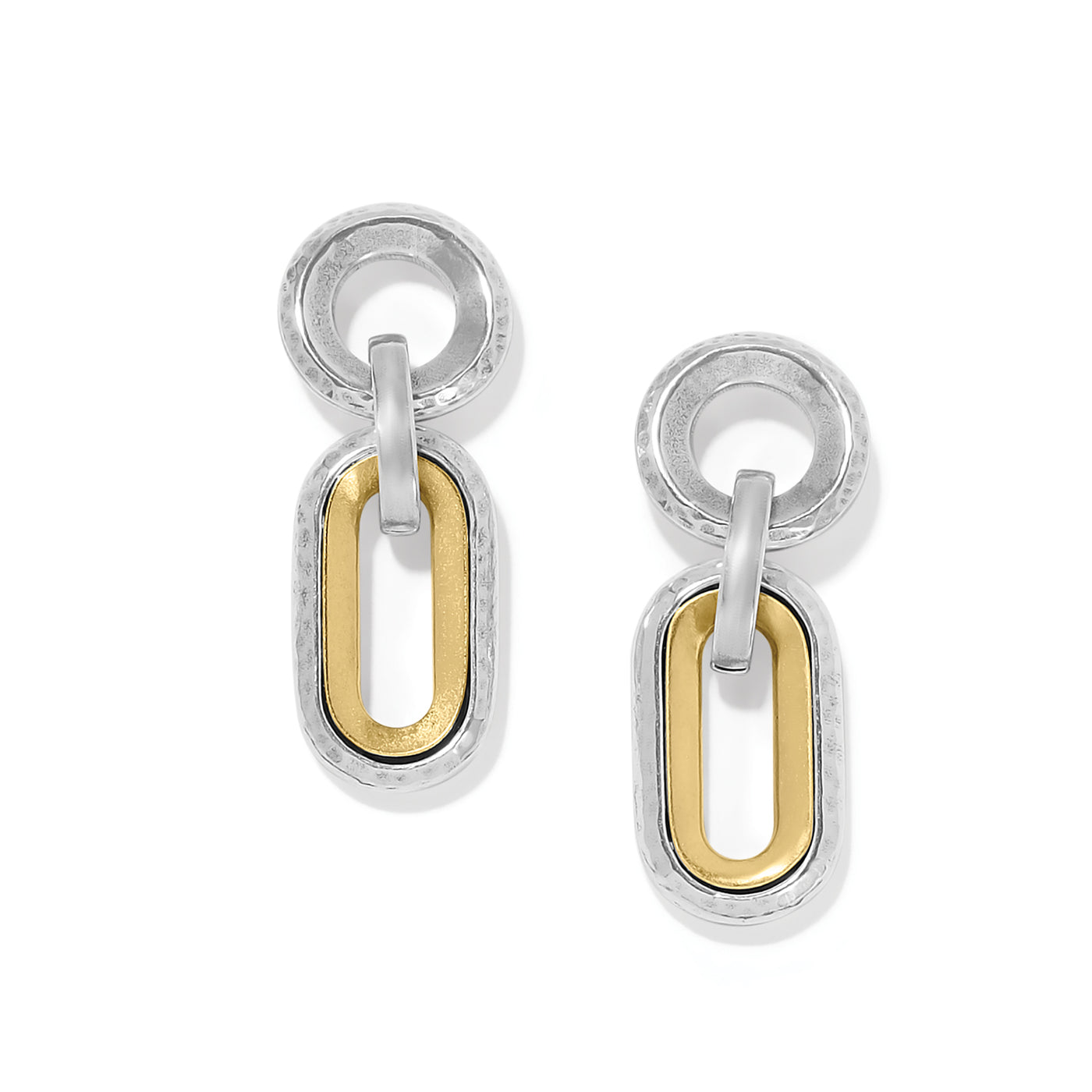 Medici Two Tone Link Post Drop Earring