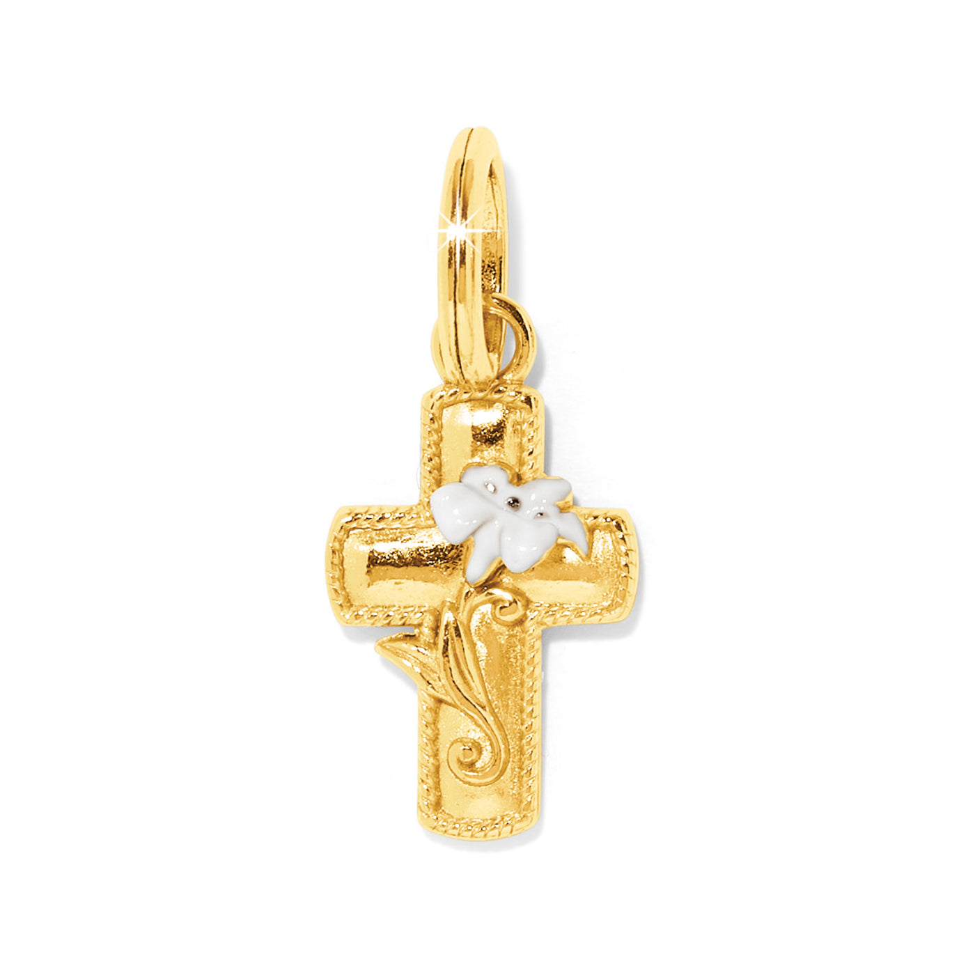 EASTER LILY CROSS CHARM