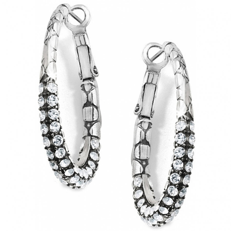 PEBBLE PAVE OVAL HOOP EARRINGS