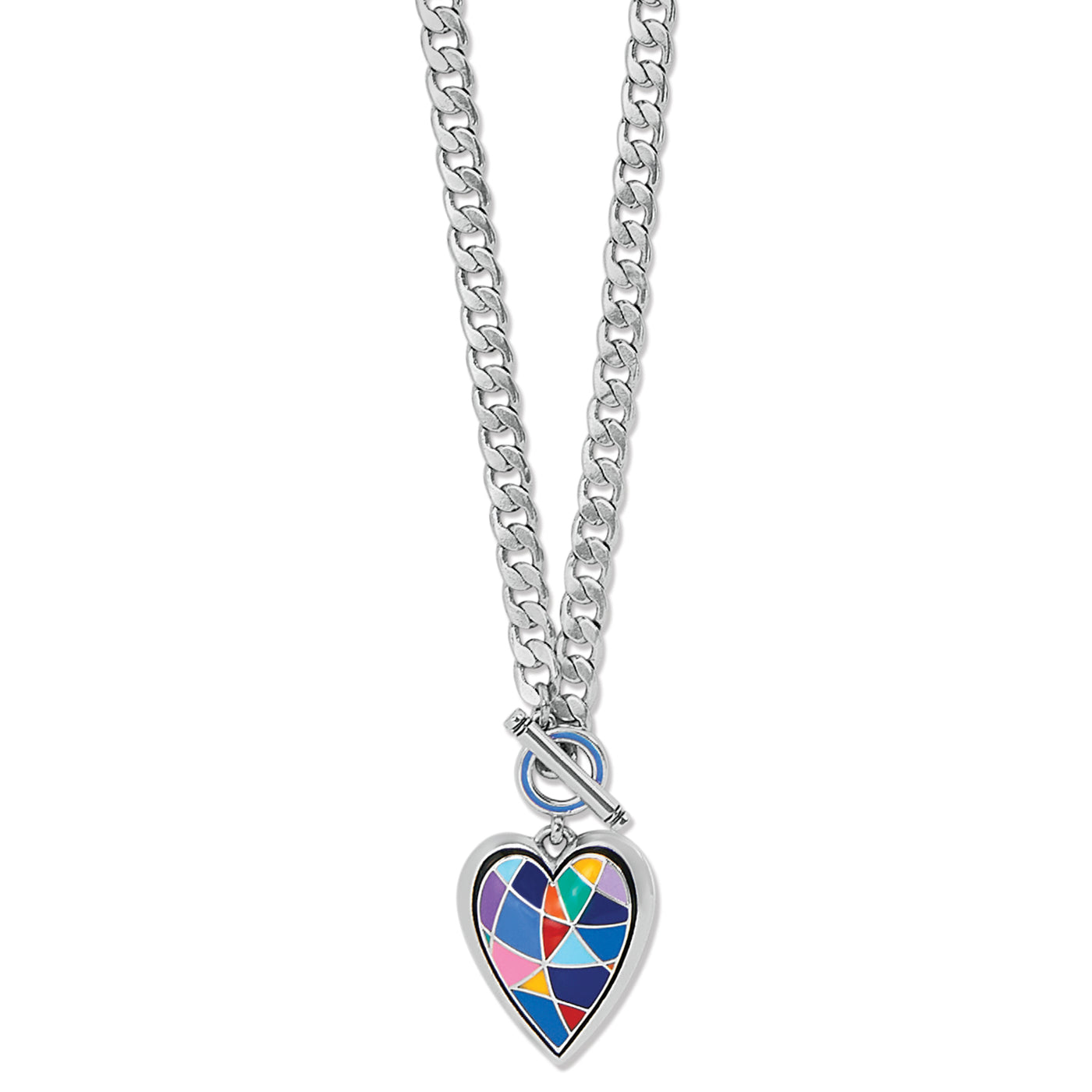 COLOR MIX HEART TOGGLE NECKLACE
